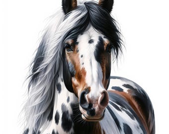 Paint Horse Clipart | 12 High-Quality JPGs |  Clipart Bundle | Wall Art | Horse Lovers | Equine Art | Paper Craft | Commercial Use
