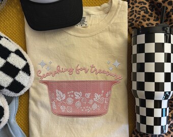 Searching For Treasure 2, No Such Thing As Too Much Pyrex, Rose Pink Gold Stack, Retro Funny Collector, Vintage Quirky Comfort Colors®