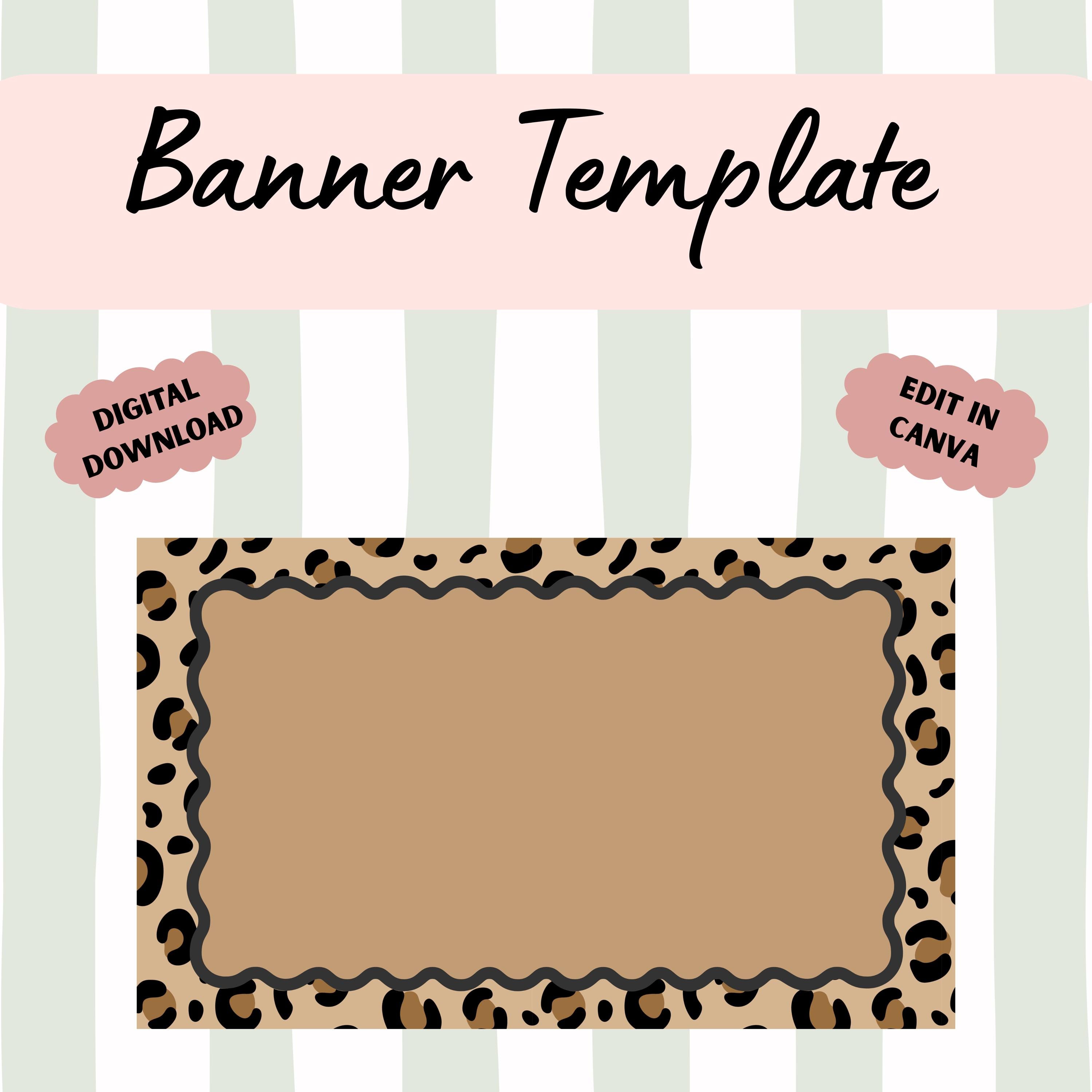Customizable Leopard Banner Border Template - Etsy