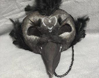 Máscara de gato emplumado con cadena extraíble - Blackjack Crow