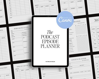 The Podcast Episode Planner | CANVA Template | Digital + Printable Planner | Podcasters, Creators & Content Planners | Instant Download