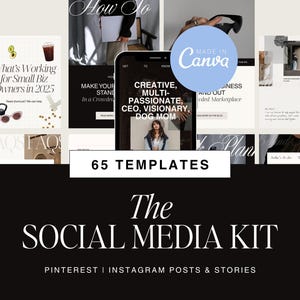 The Social Media Marketing Kit | Pinterest Posts, Instagram Posts & Stories | Canva | Editable Canva Templates | Instant Digital Download