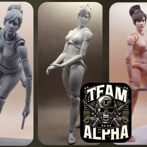 STL file - Action Figure 3D Printing, Female Movable body Action Figure Toy Model Draw Mannequin