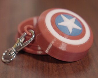 captain shield case keychain, STL file for 3d printing