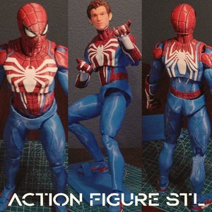 STL File - Spiderman action figure 3D printing with fully color ready, female movable body action figure toy model draw