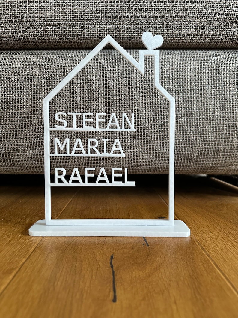 3D Print Personalized Family Gift - House With Name - Housewarming Gift ...
