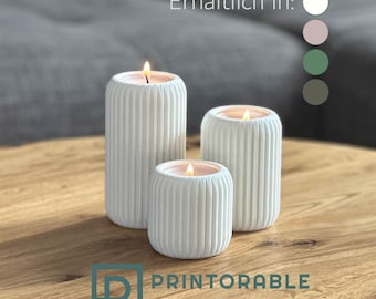 Lunes 3D Printed Tealight Holder – Minimalist Scandinavian Easter Candle Decoration Spring Table Decoration Easter Decor Gift Idea Modern