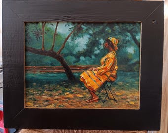 Lady in Yellow original oil painting