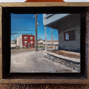 Poema de marzo n.º 2: Silencio en el monte Sterling, pintura al óleo, marco flotante hecho a mano