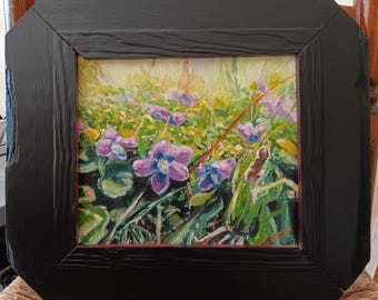 Studie #6: Die violetten Blüten - ein Original Ölbild