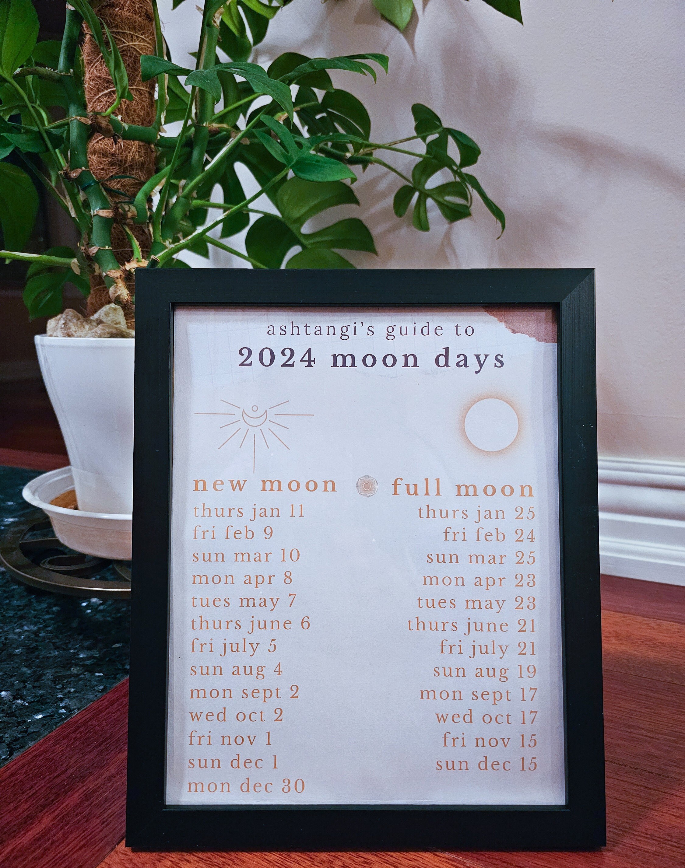 Ashtanga Moon Day Poster for 2024 Etsy