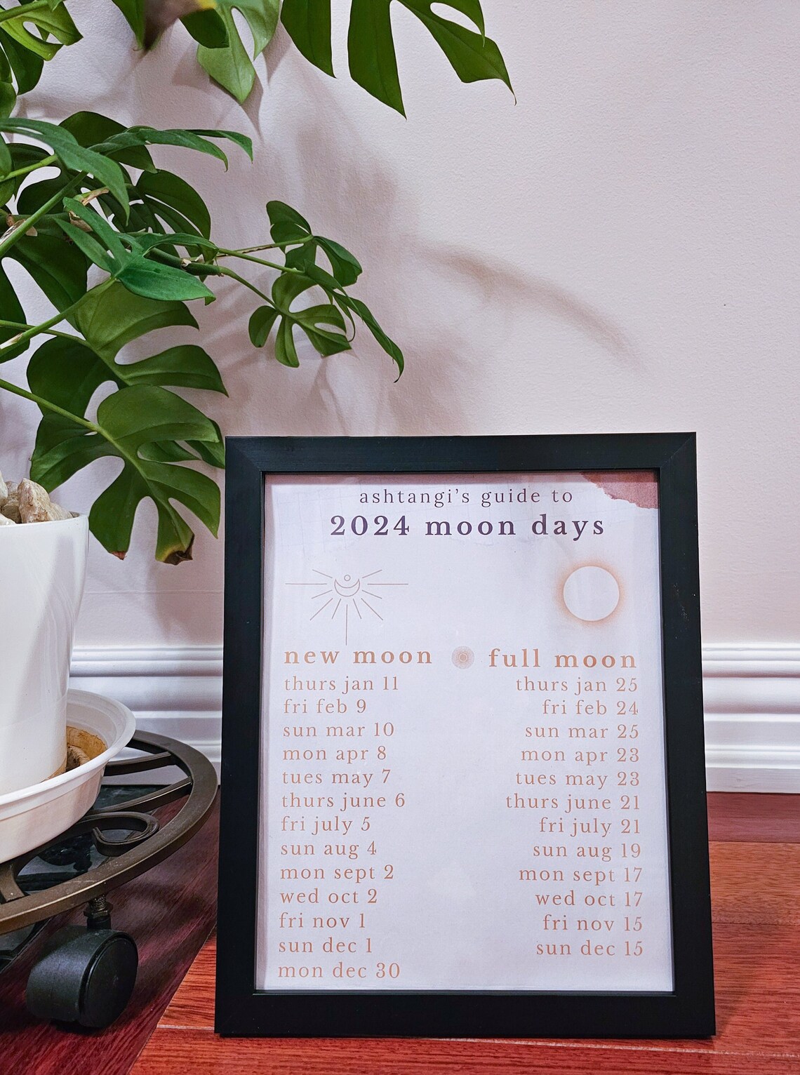 Ashtanga Moon Day Poster for 2024 Etsy