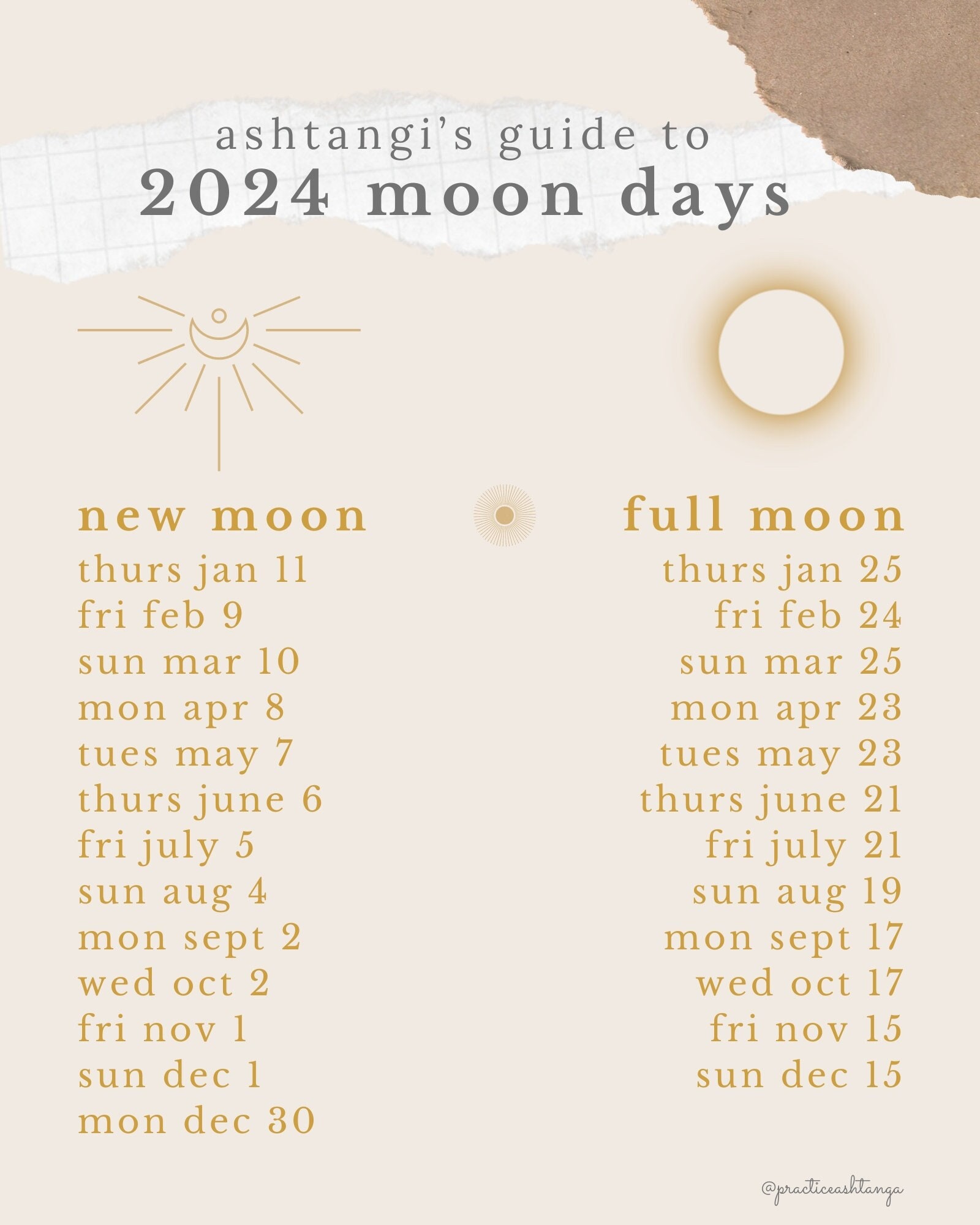Ashtanga Moon Day Poster for 2024 Etsy