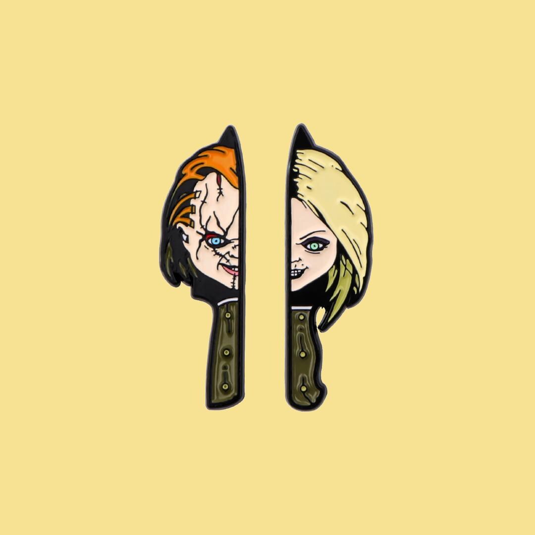 Chucky & Tiffany Enamel Pin Set Horror Couple Pins Creepy Chucky Pin ...