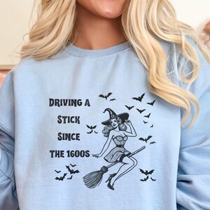 Funny Witch Vintage Sweatshirt, Vintage Halloween Women Shirt, Witchy Vibes Shirt, Retro Fall Sweater, Halloween Witchy Vibes