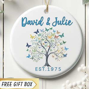 Personalized 50th Anniversary Ornament, Golden Wedding Anniversary Gift, 50 Years Married Keepsake, Custom Christmas Ornament, Personalized