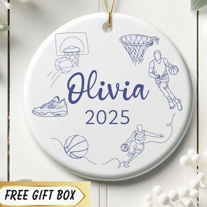 Personalized Basketball Ornament, Custom Basketball Gift, Sports Keepsake, Basketball Lover Gift, Player Ornament, Team Spirit Decor