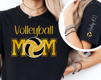 Customized Volleyball Mom Shirt, Personalized Volleyball Women Tee, Player Number and Name Shirt, Team Spirit Shirt, Volleyball Mom Gift