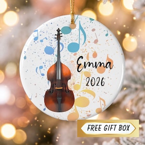 Double Bass Ornament, Personalized Music Gifts, String Bass Gift, Music Ornament, Christmas Tree Decor, Orchestra Gift, String Player Gift