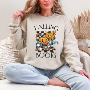 Fall Reading Shirt, Teacher Shirt, Retro Graphic Shirt, Book Lover Shirt, Women&#39;s Sweater, Fall Sweater, Fall Sweatshirt, Gift for Librarian