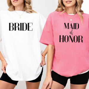 Bride Bridesmaid Comfort Colors Shirt, Custom Bridal Party Shirts, Bachelorette Party Shirt, Custom Wedding Day Gift, Maid of Honor Proposal