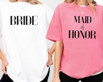 Bride Bridesmaid Comfort Colors Shirt, Custom Bridal Party Shirts, Bachelorette Party Shirt, Custom Wedding Day Gift, Maid of Honor Proposal