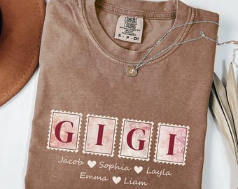 Personalized Gigi Shirt, Mother's Day Gift, Custom Comfort Colors Gigi T-shirt, Gigi Tee with Grandkids Names, Personalized Grandma Shirt