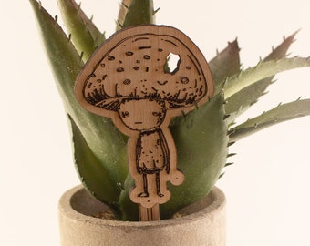 Depressed Mushroom Plant Pal, Plant Decor, Gift for Plant Lover, Indoor Plant Accessory, Plant Buddy, Plant Lover Gift, Plant Friends