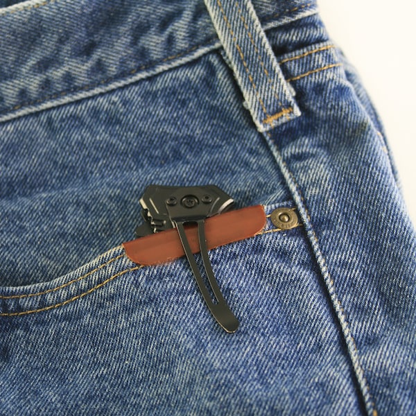 Clip knife pocket guard, pant pocket protector, gift for him/her, knife pocket saver.