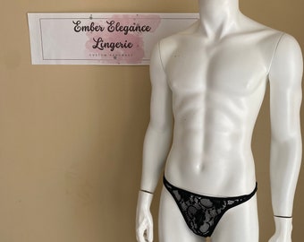 Lace Femboy Thong / See Through Thong for Femboys / Sissy Lingerie for Men / Femboy Lingerie