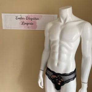 Men&#39;s Femboy Panty with Pouch / Lace Femboy Lingerie / Sissy Lingerie for Men