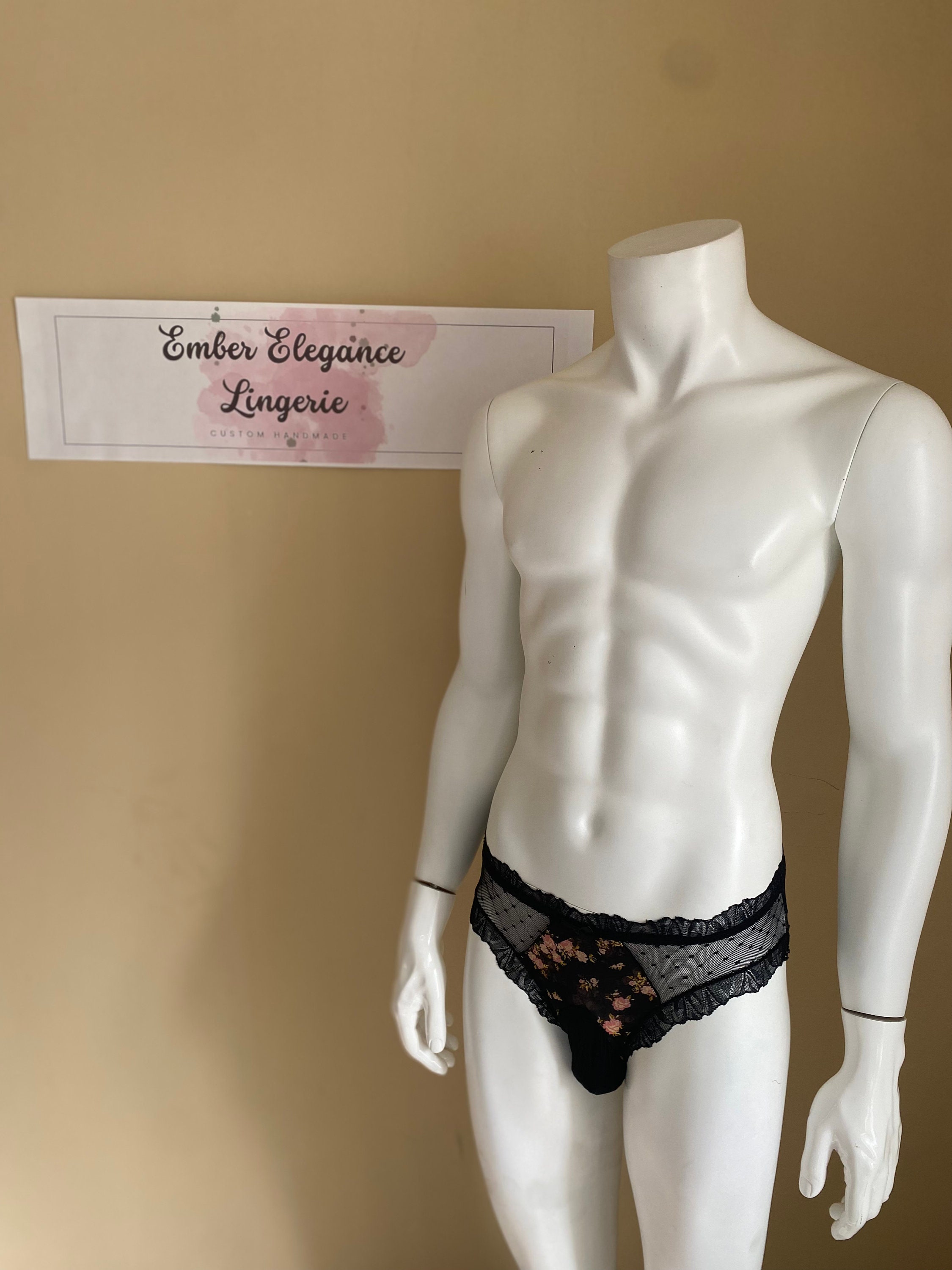 Men's Femboy Panty with Pouch / Lace Femboy Lingerie / Sissy Lingerie for Men