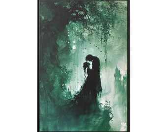 Enigmatic Embrace - Mystical Lovers Art Print