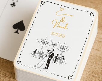 Personalisierte Hochzeitsspielkarten: Kundenspezifisches Gastandenken