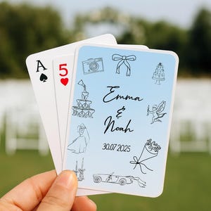 Cartas de baralho personalizadas para casamento: lembrança personalizada para convidados