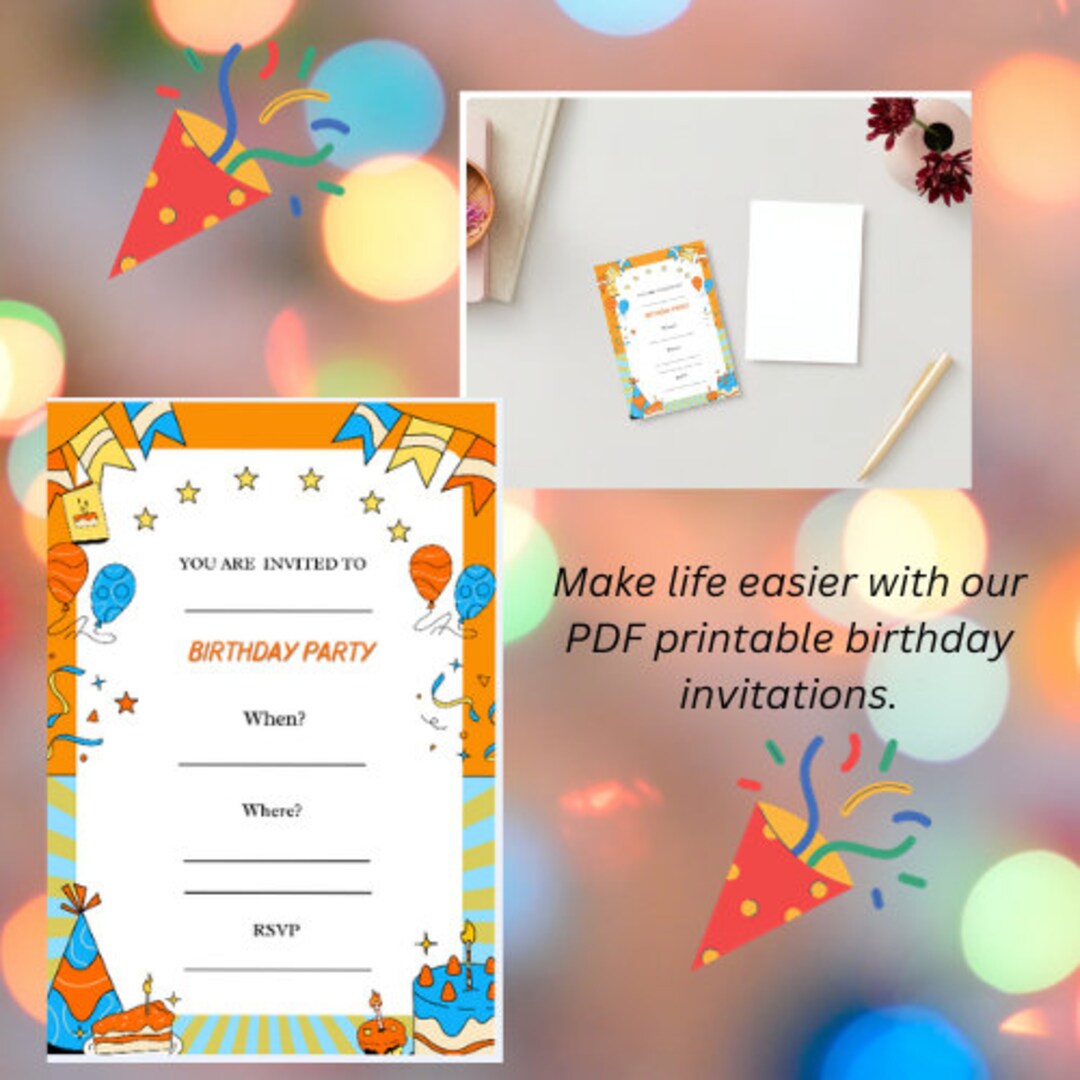 Printable Children's Birthday Invitation - Etsy