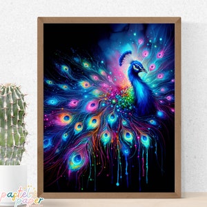 Peacock Wall Art | Printable Peacock Wall Art | Animal Digital Wall Art | Peacock Art | Peacock Illustration | Home Decor | Animal Print