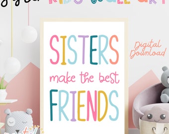 Sister Printable Wall Art | Sibling Digital Wall Art | Digital Wall Art for Kids | Fun Kids Room Decor | Home Decor | Cute Wall Art Prints
