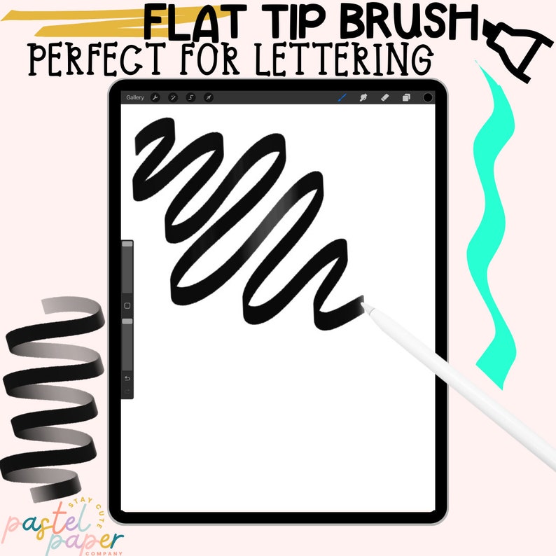 Marker Procreate Brush Chisel Tip Flat Edge Procreate Brush for Digital