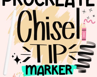 Marker Procreate Brush | Chisel Tip Flat Edge Procreate Brush for Digital Lettering | Digital Art Brush | Digital Brush for Procreate