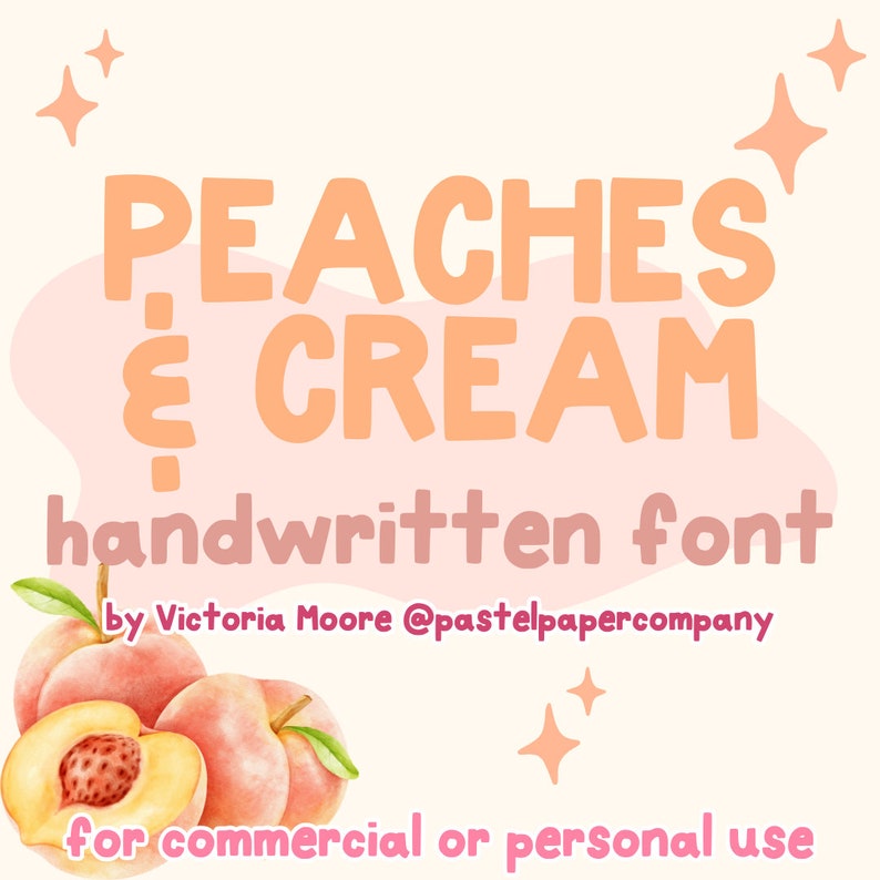 Peaches & Cream Font Cute Handwritten Font for Digital Planners
