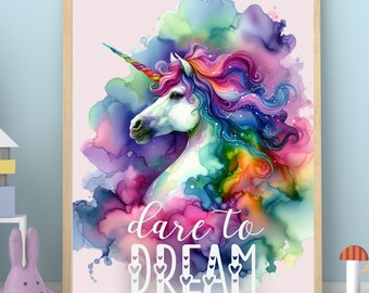 Unicorn Wall Art | Play Room Decor | Kids Room Wall Art | Wall Art for Kids | Kids Wall Art Unicorn Home Decor