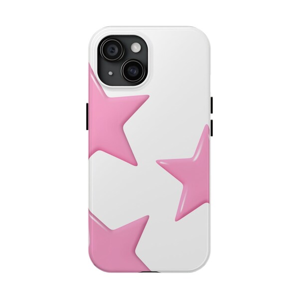 Pink Star Tough Phone Case iphone 7-15|aesthetic phone cases, cool phone cases, cute phone cases, it girl, y2k, aesthetic design, pink stars