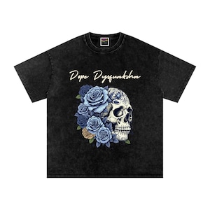 Camiseta extragrande de algodón lavada con nieve de Dope Dysfunkshn imagen 1