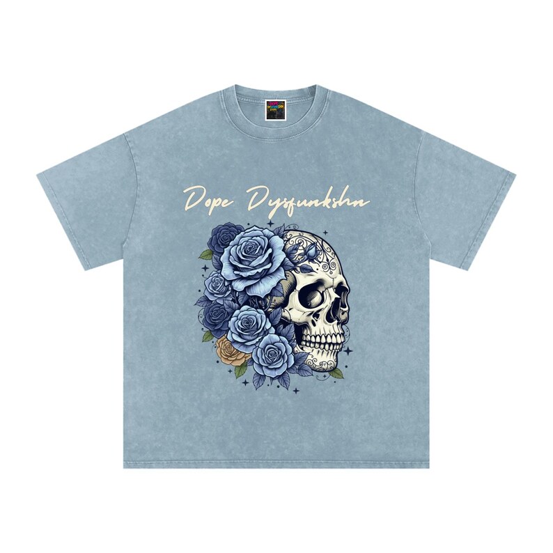 Camiseta extragrande de algodón lavada con nieve de Dope Dysfunkshn imagen 9