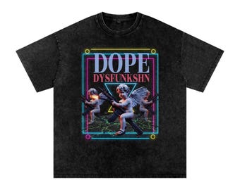 War Cupid Snow Washed Oversized Cotton T-Shirt DOPE DYSFUNKSHN