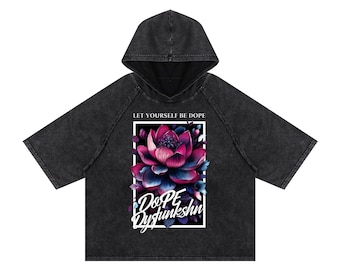 Camiseta cuadrada con capucha y lavado de nieve de Dope Dysfunkshn