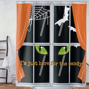 Spooky Eye Halloween Shower Curtain: Vintage Halloween Decor