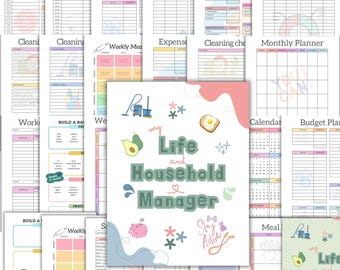 Planificador imprimible de gestión del hogar: Paquete de organización del hogar (PDF) 2026