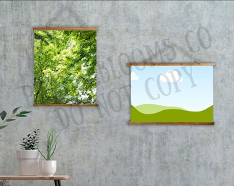 Wood Topped Wall Tapestry Mockup: Canva Drag and Drop (PDF Download)